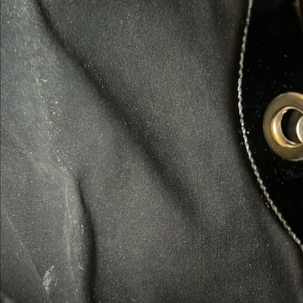 Yves Saint Laurent, Rive Gauche, Black Patent Leather Catlwalk Flap Bag - Picture 11 of 12